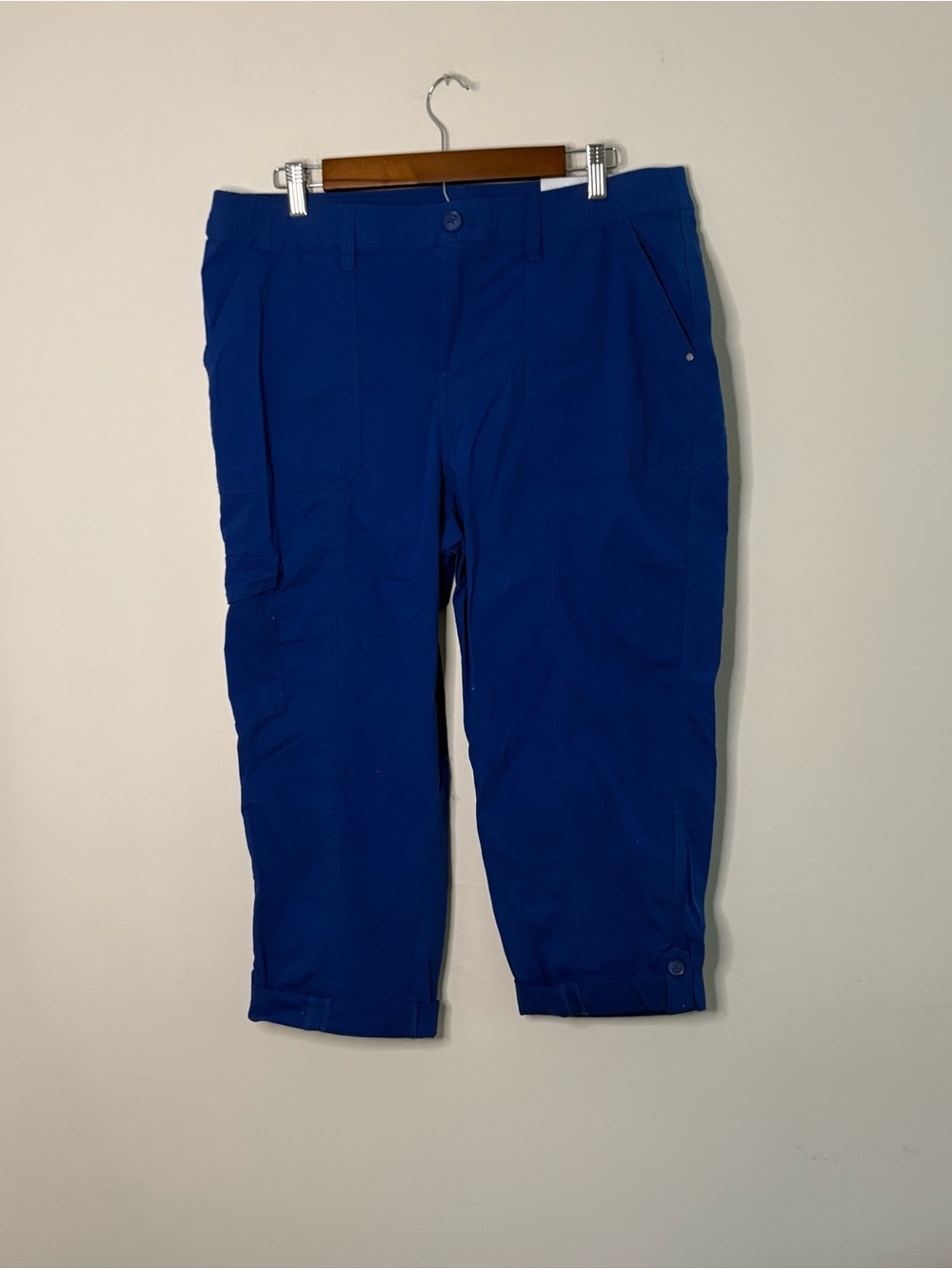 NWT Chicos Women’s Sz 2 US 12 Blue Capri Pants Cottage Coastal